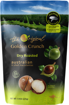 Golden Crunch Australian Macadamia Nuts, Dry Roasted, 7.9oz - Multi-Pack