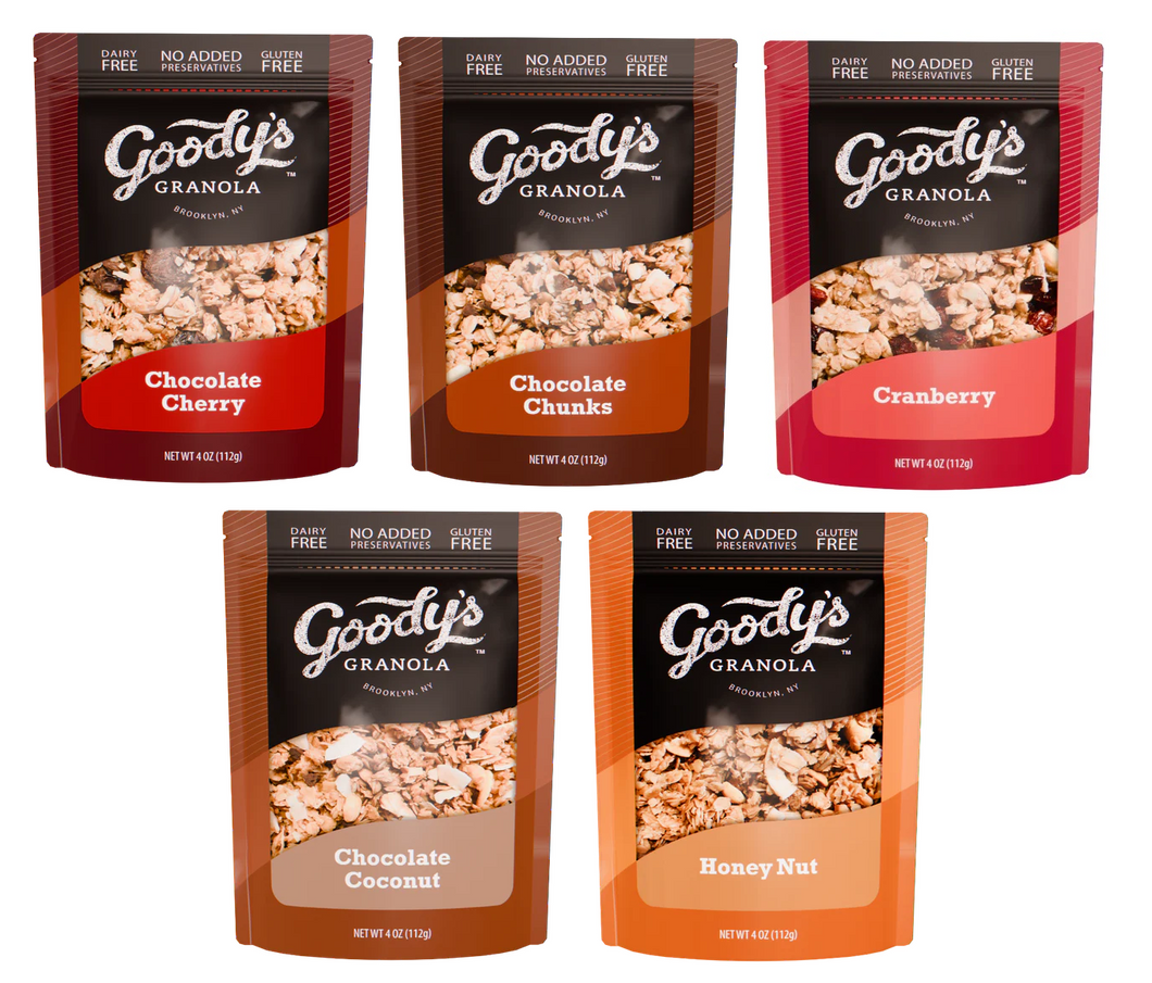 Goody's Gluten Free Granola, 5 Flavor Variety, 4oz (Pack of 5)