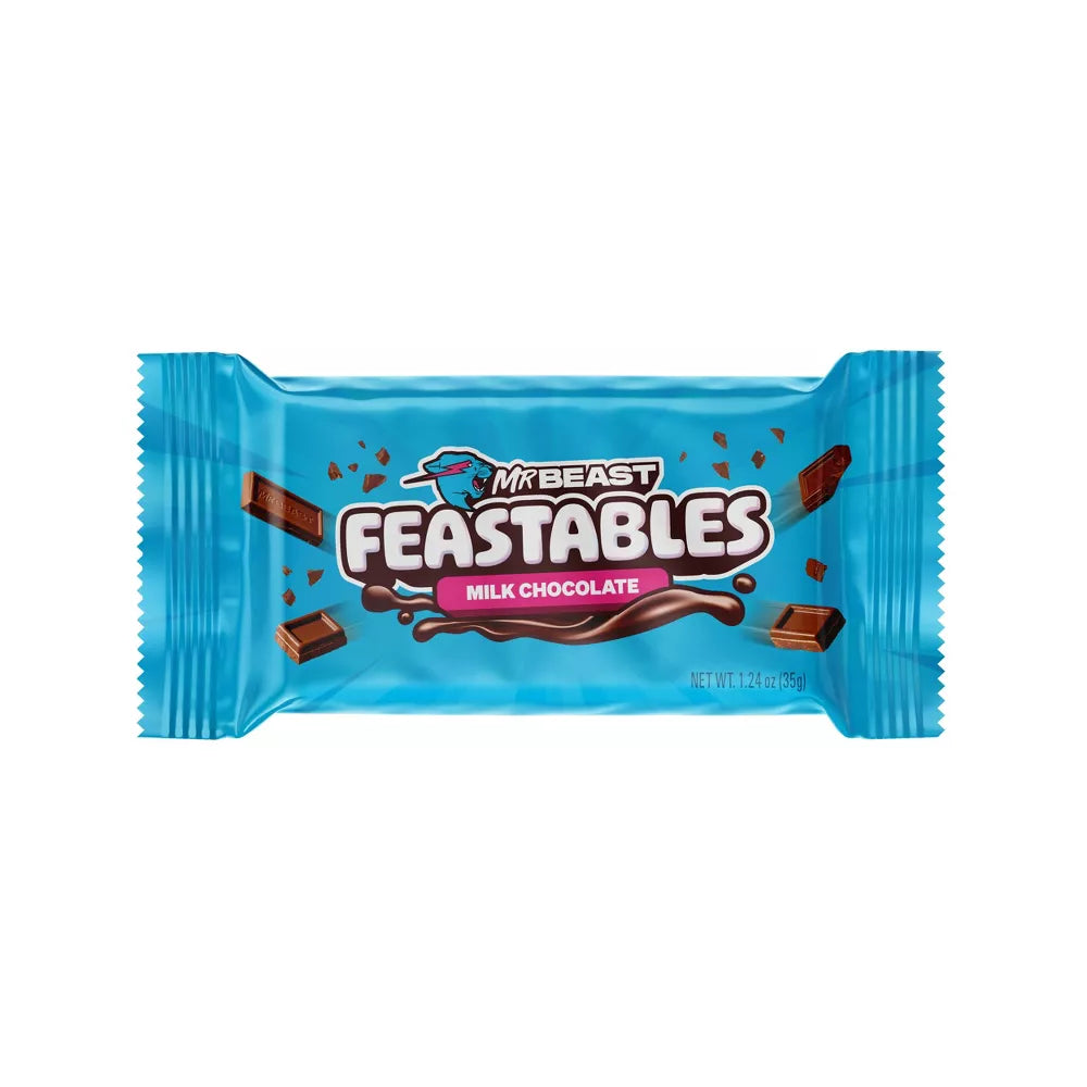 Feastables MrBeast Chocoalte, Milk Chocolate, (35g) 1.24oz (Pack of 24)