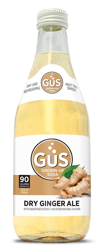 GuS Soda Dry Ginger Ale 12 oz, (Pack of 24)