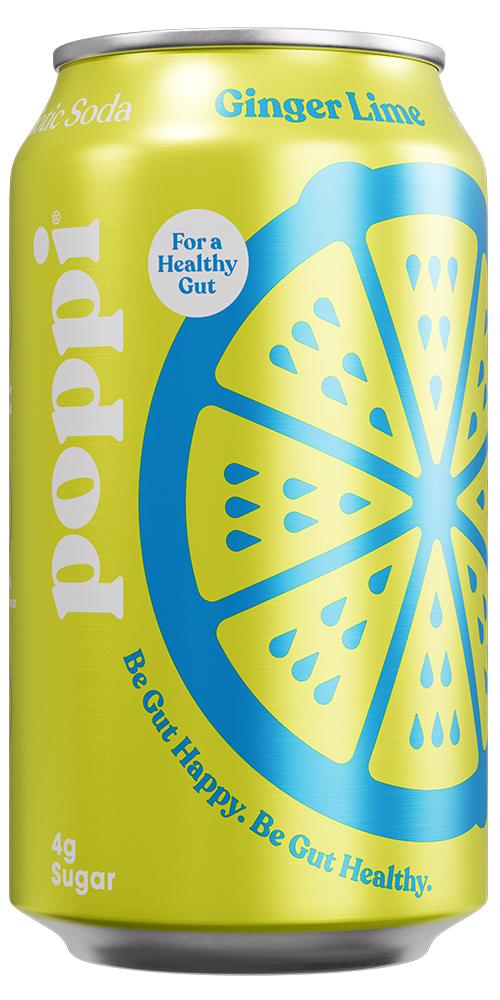 Poppi Prebiotic Soda, Ginger Lime, 12 oz (Pack of 12)