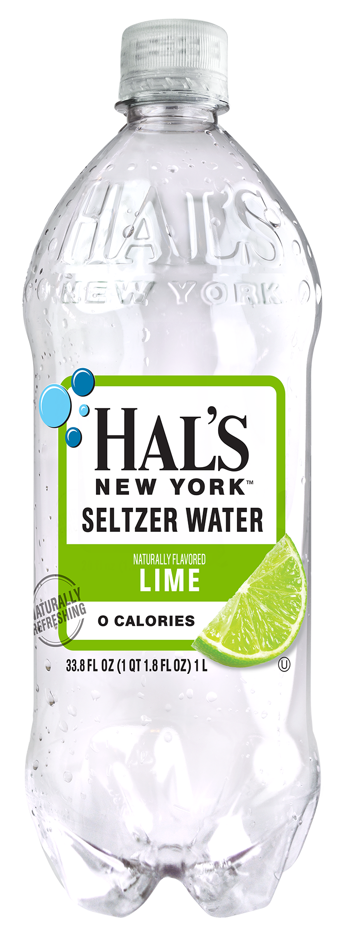 Hal's New York Seltzer Water, Lime, 1 Liter (Pack of 15)