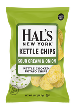 Load image into Gallery viewer, Hal's New York Kettle Cooked Potato Chips, Sour Cream &amp; Onion, 2 oz (Pack of 24)
