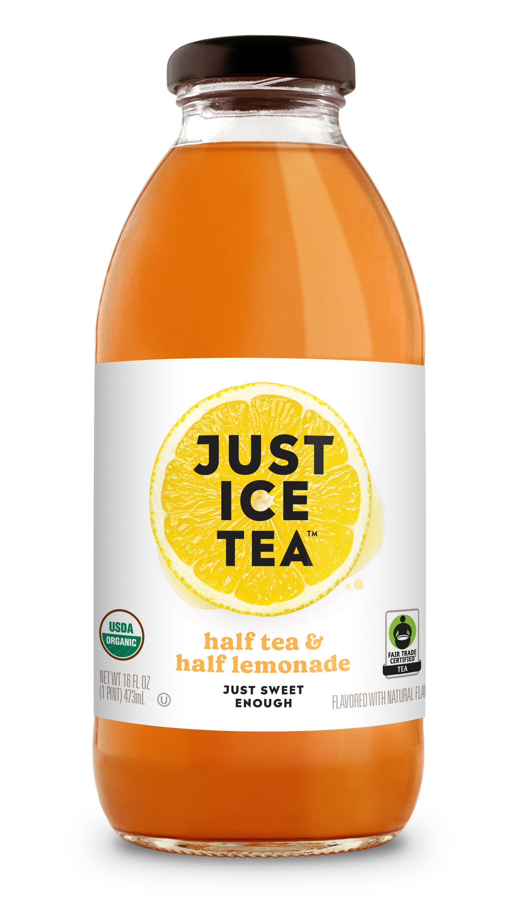 Just Ice Tea, Half Tea & Half Lemonade, 16oz (Pack of 6)