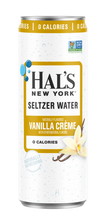 Load image into Gallery viewer, Hal's New York Seltzer Water, Vanilla Creme, 12oz Slim Cans (Pack of 24)
