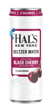 Load image into Gallery viewer, Hal's New York Seltzer Water, Black Cherry, 12oz Slim Cans (Pack of 24)

