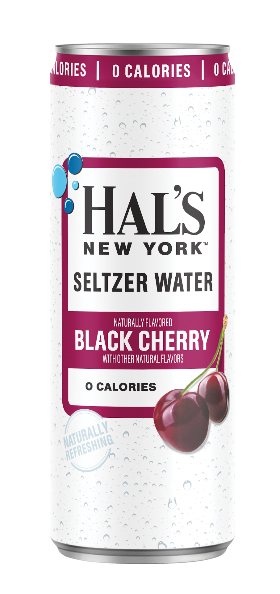 Hal's New York Seltzer Water, Black Cherry, 12oz Slim Cans (Pack of 24)