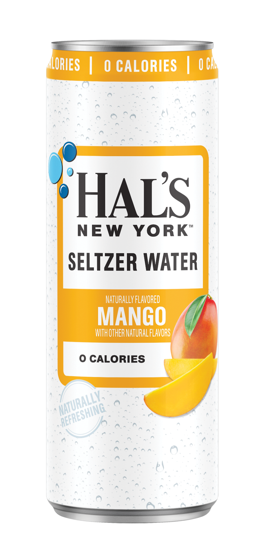 Hal's New York Seltzer Water, Mango, 12oz Slim Cans (Pack of 24)