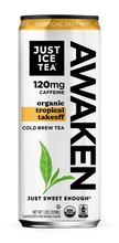 Load image into Gallery viewer, Just Ice Tea AWAKEN Organic Cold Brew Tea, Tropical Takeoff, 12oz (Pack of 12)
