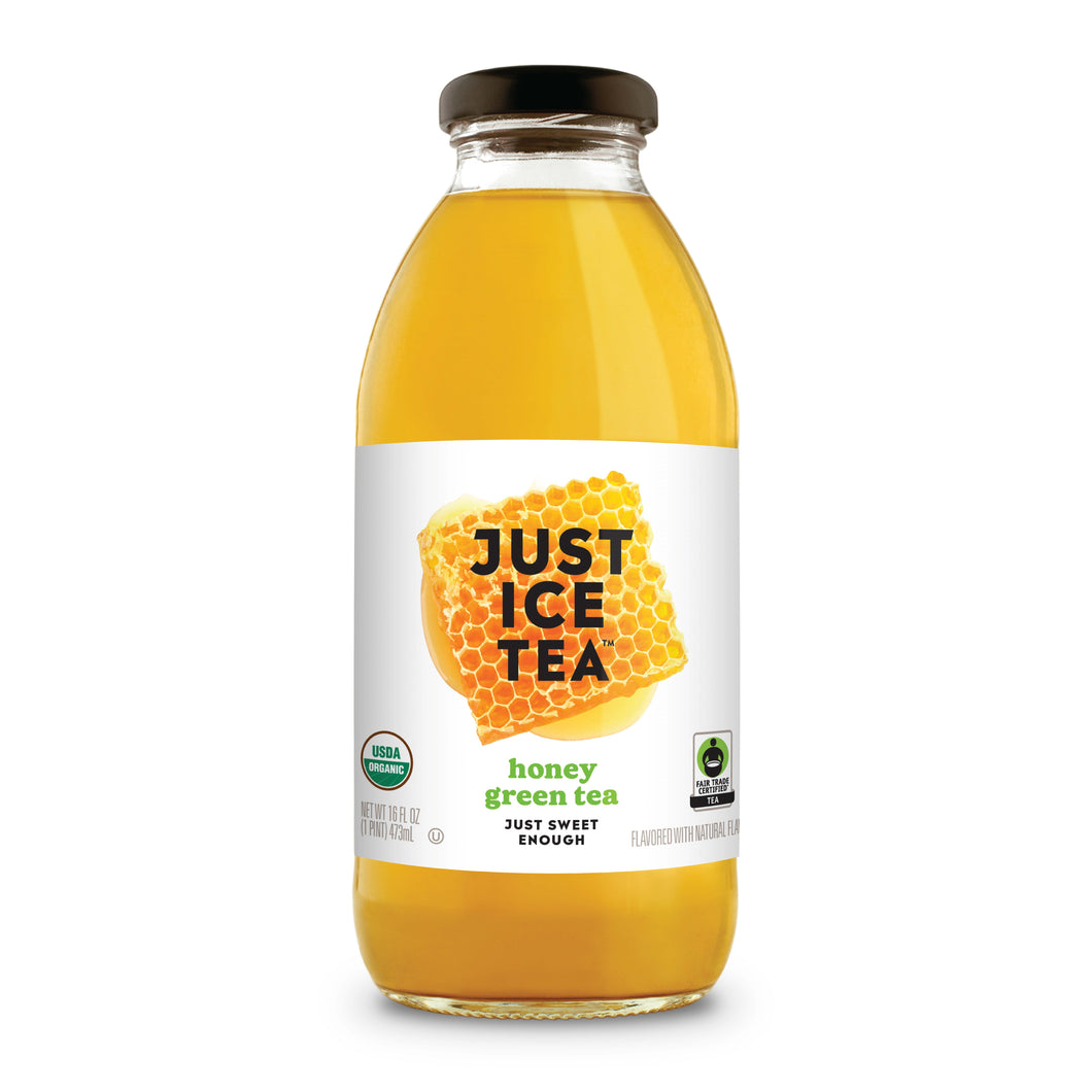 Just Ice Tea, Honey Green Tea, 16oz (Pack of 6)