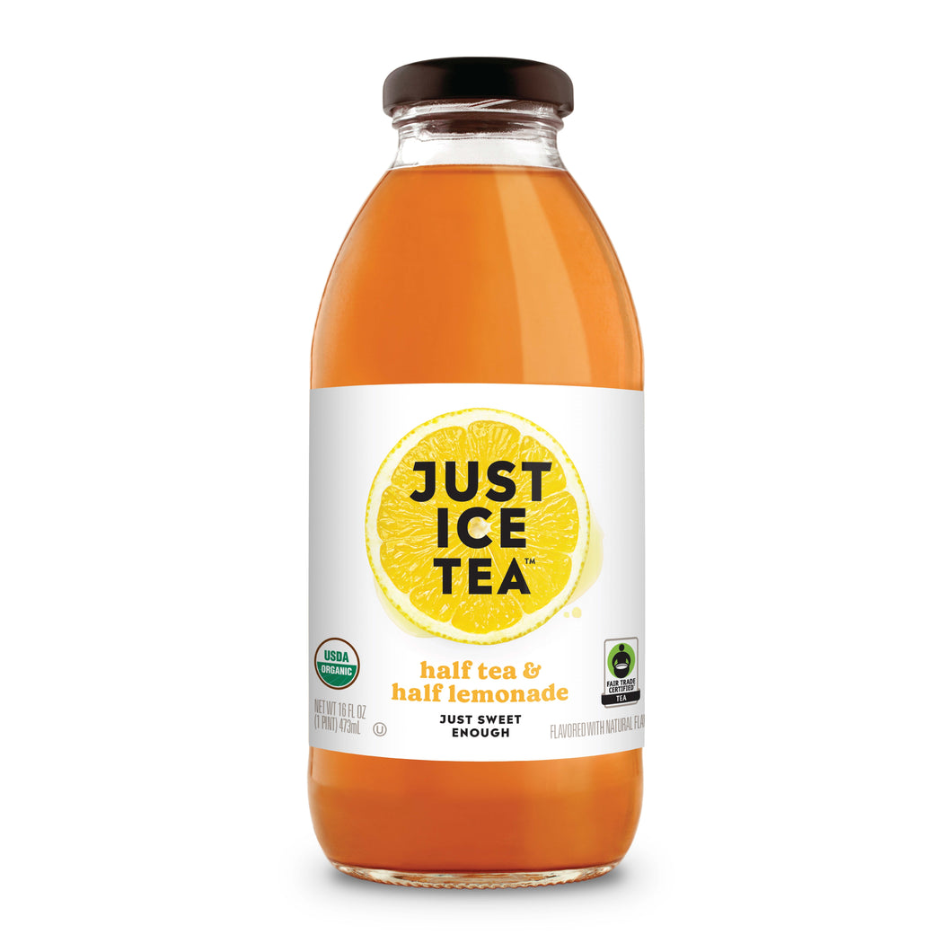 Just Ice Tea, Half Tea & Half Lemonade, 16oz (Pack of 12)