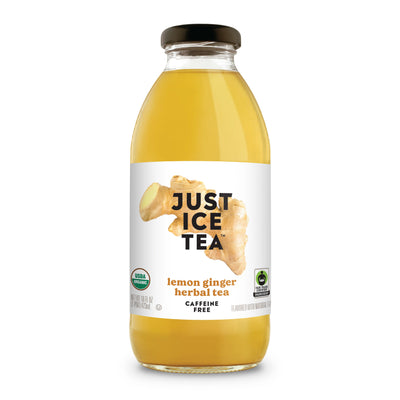 Just Ice Tea, Lemon Ginger Herbal Tea, 16oz (Pack of 12)