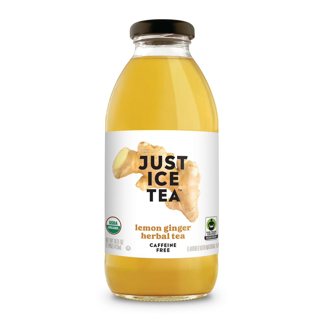 Just Ice Tea, Lemon Ginger Herbal Tea, 16oz (Pack of 12)