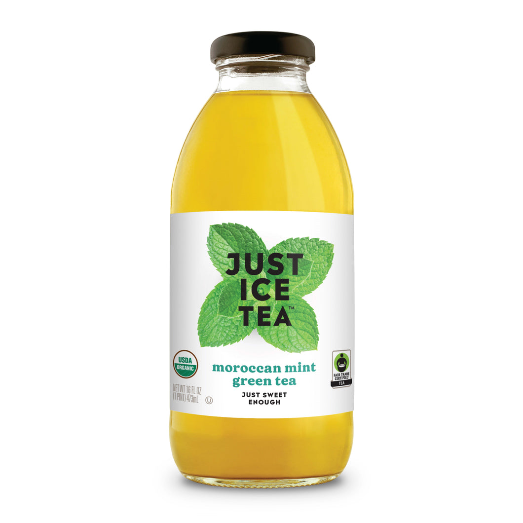 Just Ice Tea, Moroccan Mint Green Tea, 16oz (Pack of 6)