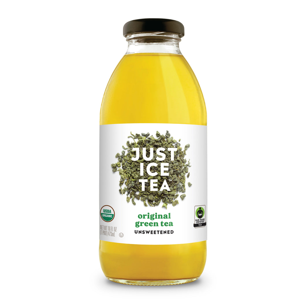 Just Ice Tea, Original Unsweetened Green Tea, 16oz (Pack of 6)