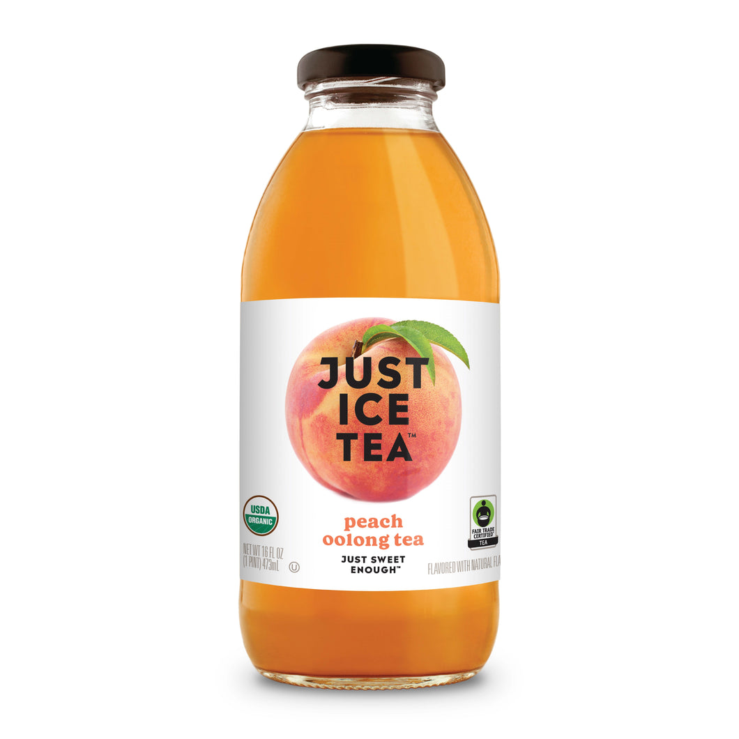 Just Ice Tea, Peach Oolong Tea, 16oz (Pack of 6)