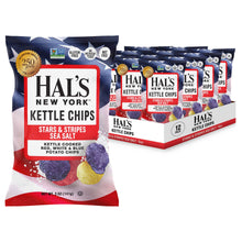 Load image into Gallery viewer, Hal's New York Kettle Cooked Potato Chips, Stars and Stripes Sea Salt, 5oz Bag - Multi Pack
