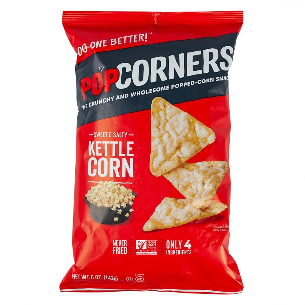 Popcorners Chips, Kettle Corn, 5oz (Pack of 12)