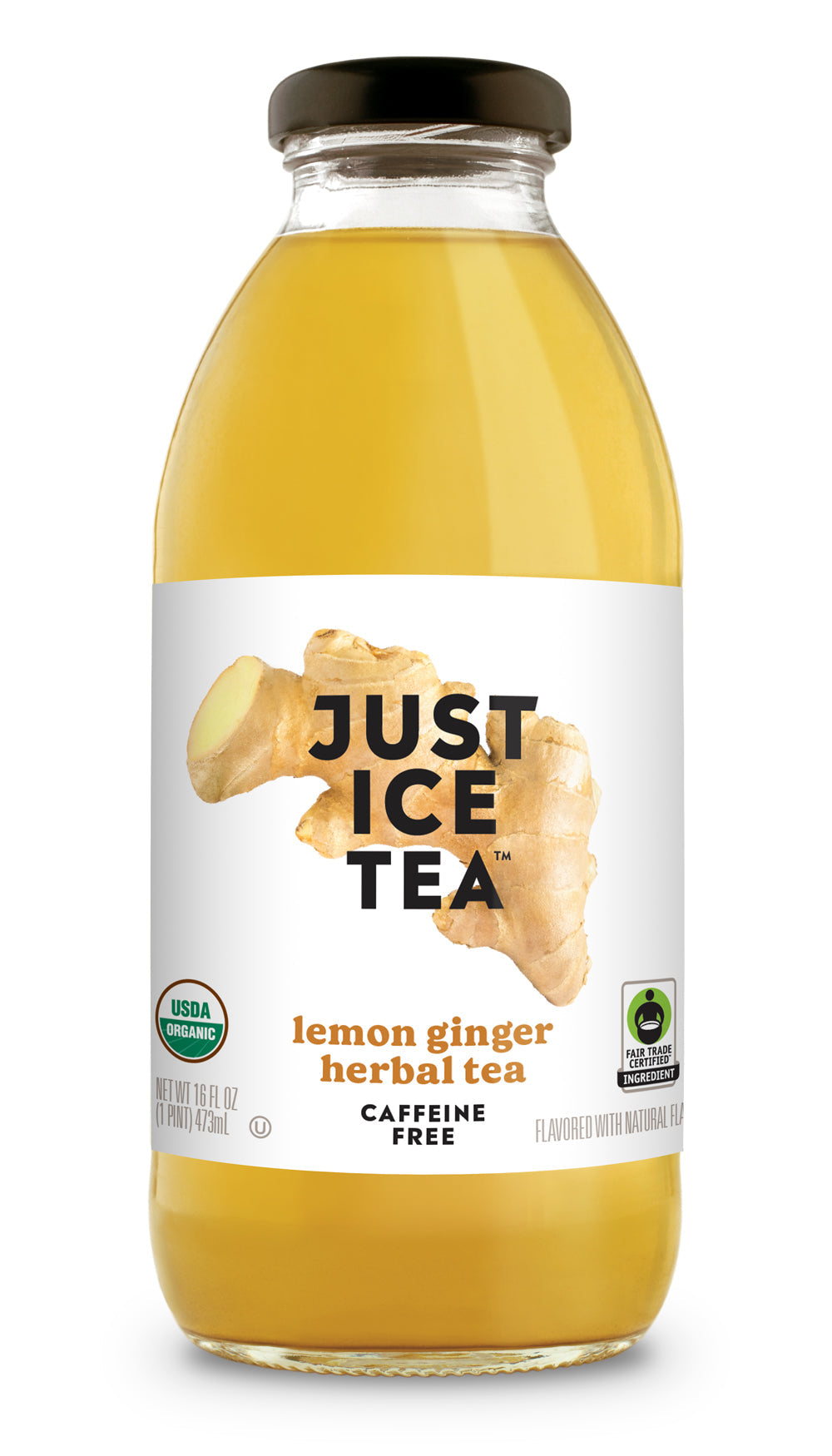 Just Ice Tea, Lemon Ginger Herbal Tea, 16oz (Pack of 6)