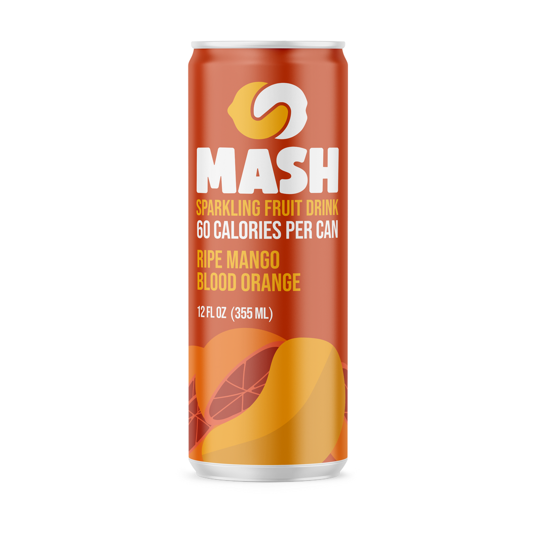Mash Sparkling Drink, Ripe Mango Blood Orange, 12oz (Pack of 12)