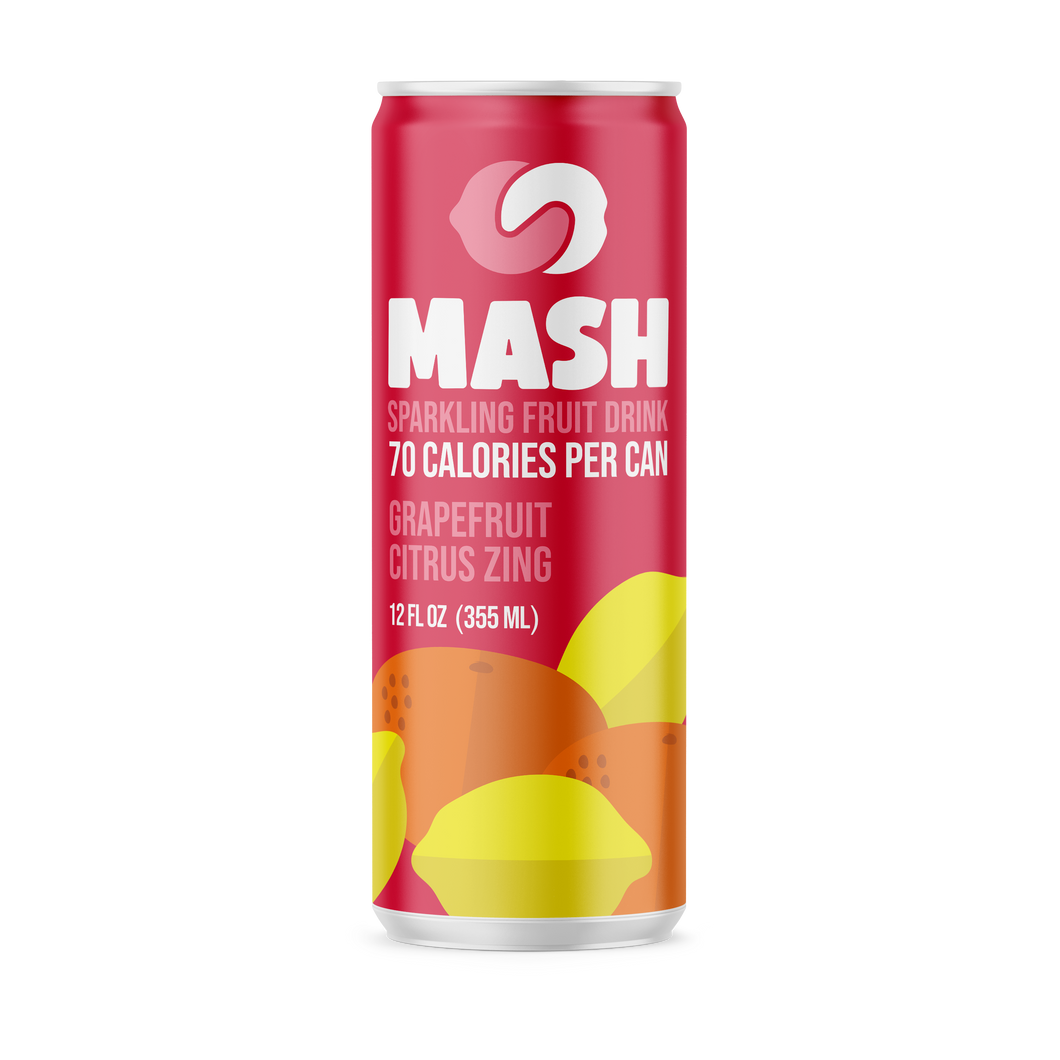 Mash Sparkling Drink, Grapefruit Citrus Zing, 12oz (Pack of 12)