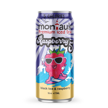 Load image into Gallery viewer, Montauk Premium Iced Tea, Raspberry 5, 16oz Cans (Pack of 12)
