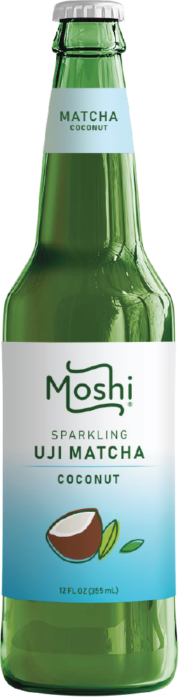 Moshi Sparkling Uji Matcha, Coconut, 12oz (Pack of 12)