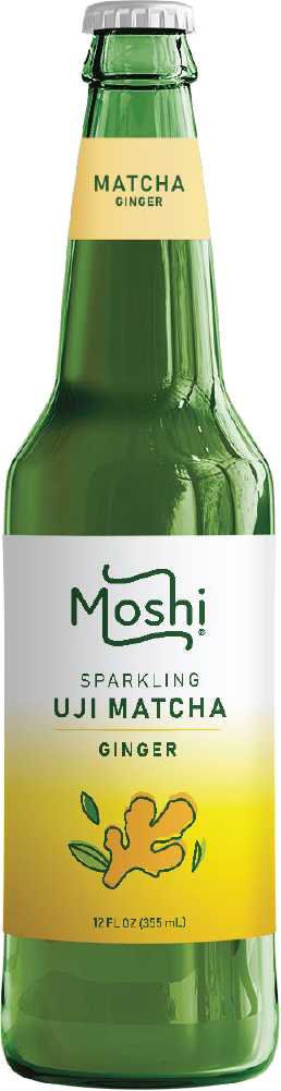 Moshi Sparkling Uji Matcha, Ginger, 12oz (Pack of 12)