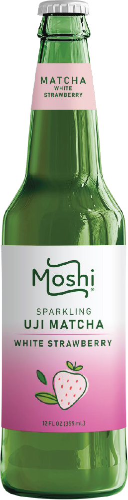 Moshi Sparkling Uji Matcha, White Strawberry, 12oz (Pack of 12)
