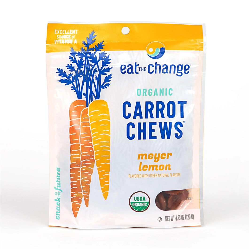 Eat the Change Organic Carrot Chews, Meyer Lemon, 4.23oz Pouches (Pack of 3)