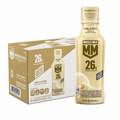 Muscle Milk 26g Protein Shake, Vanilla Creme, 14 Fl Oz (Pack of 12)