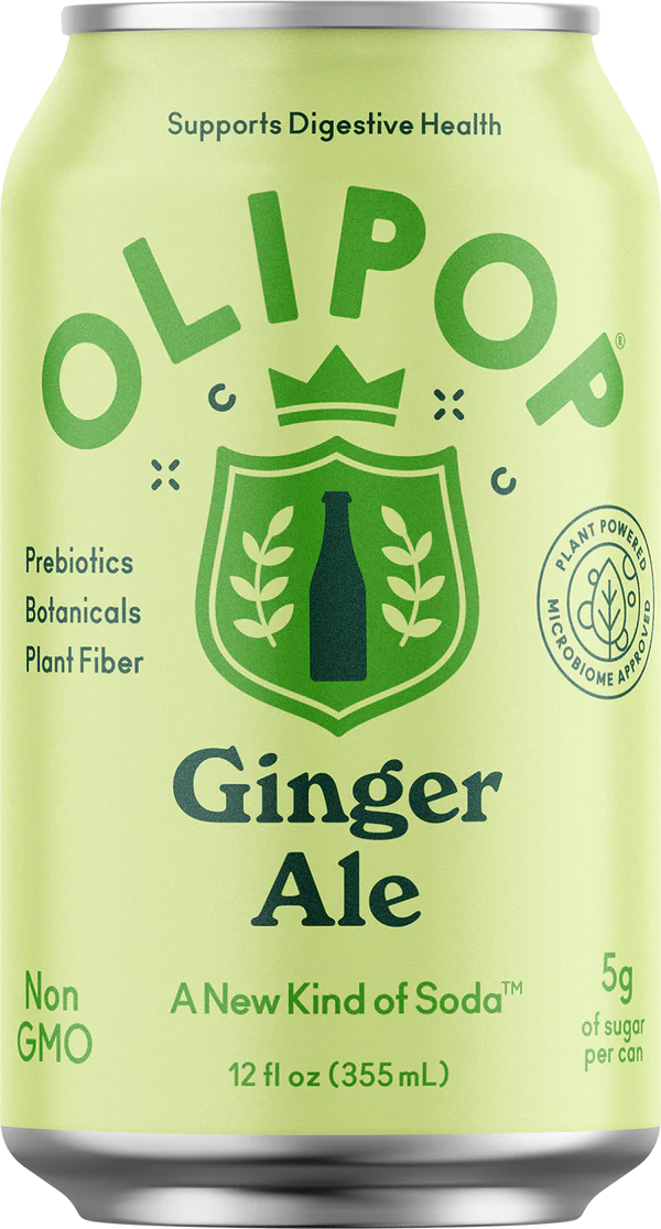 Olipop Sparkling Tonic Prebiotic Drink, Ginger Ale, 12oz (Pack of 12)