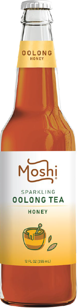 Moshi Sparkling Oolong Tea, Honey, 12oz (Pack of 12)