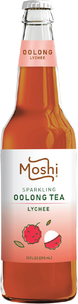 Moshi Sparkling Oolong Tea, Lychee, 12oz (Pack of 12)