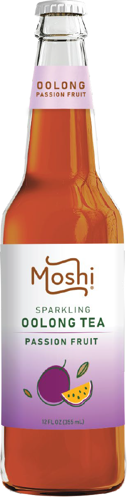Moshi Sparkling Oolong Tea, Passion Fruit, 12oz (Pack of 12)