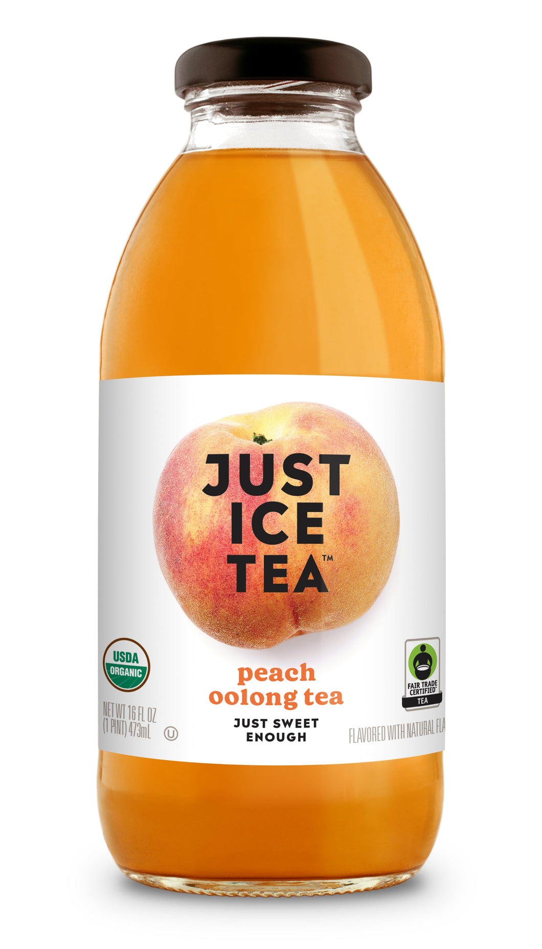 Just Ice Tea, Peach Oolong Tea, 16oz (Pack of 6)