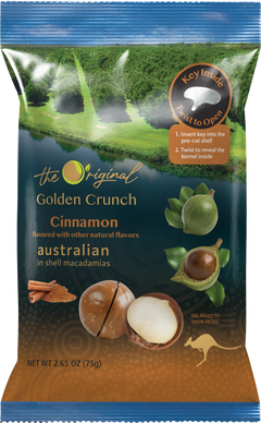 Golden Crunch Australian Macadamia Nuts, Cinnamon, 7.9oz - Multi-Pack