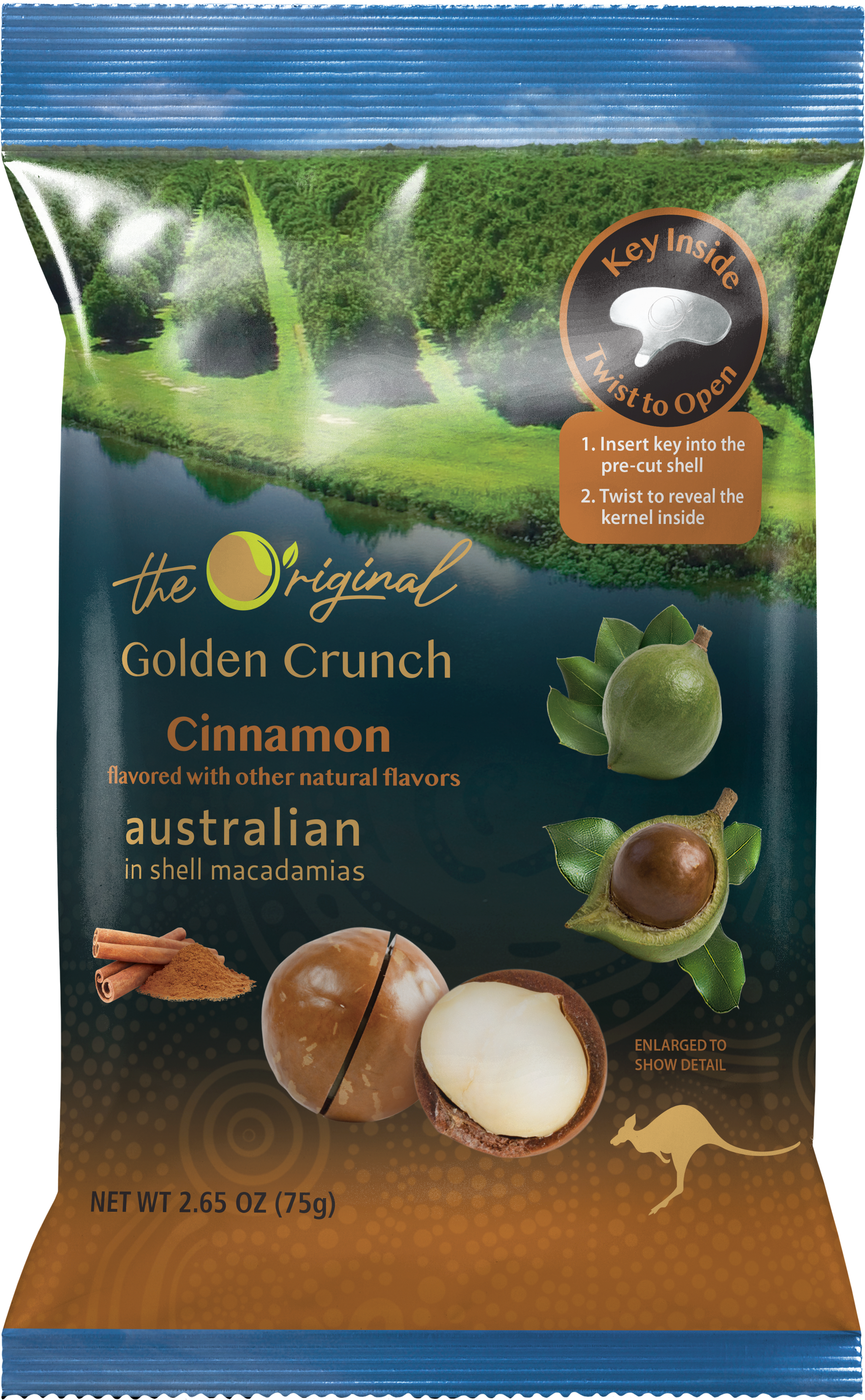 Golden Crunch Australian Macadamia Nuts, Cinnamon, 7.9oz - Multi
