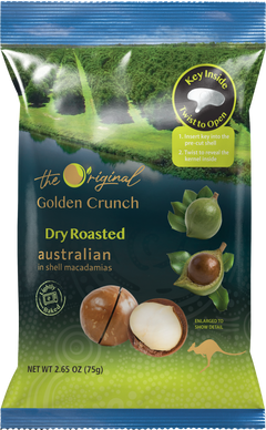 Golden Crunch Australian Macadamia Nuts, Dry Roasted, 7.9oz - Multi-Pack