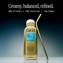 Load image into Gallery viewer, DAVID 30g Protein Milkshake, Vanilla, 12oz (Pack of 12)
