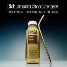 Load image into Gallery viewer, DAVID 30g Protein Milkshake, Chocolate, 12oz (Pack of 12)
