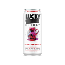 Load image into Gallery viewer, Lucky Energy Sparkling Energy Drink, Red Ryder Punch, 16oz (Pack of 12)
