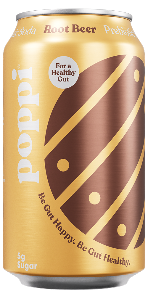 Poppi Prebiotic Soda, Root Beer, 12oz (Pack of 12)