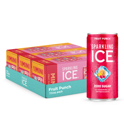 Sparkling ICE Flavored Sparkling Water, Fruit Punch, 7.5 oz Mini Cans - Multi-Pack