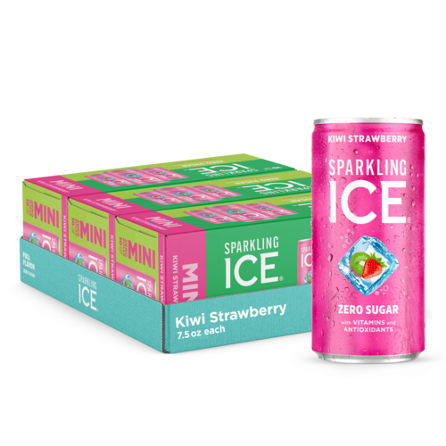 Sparkling ICE Flavored Sparkling Water, Kiwi Strawberry, 7.5 oz Mini Cans- Multi-Pack