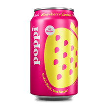 Load image into Gallery viewer, Poppi Prebiotic Soda, Strawberry Lemon, 12 oz (Pack of 12)
