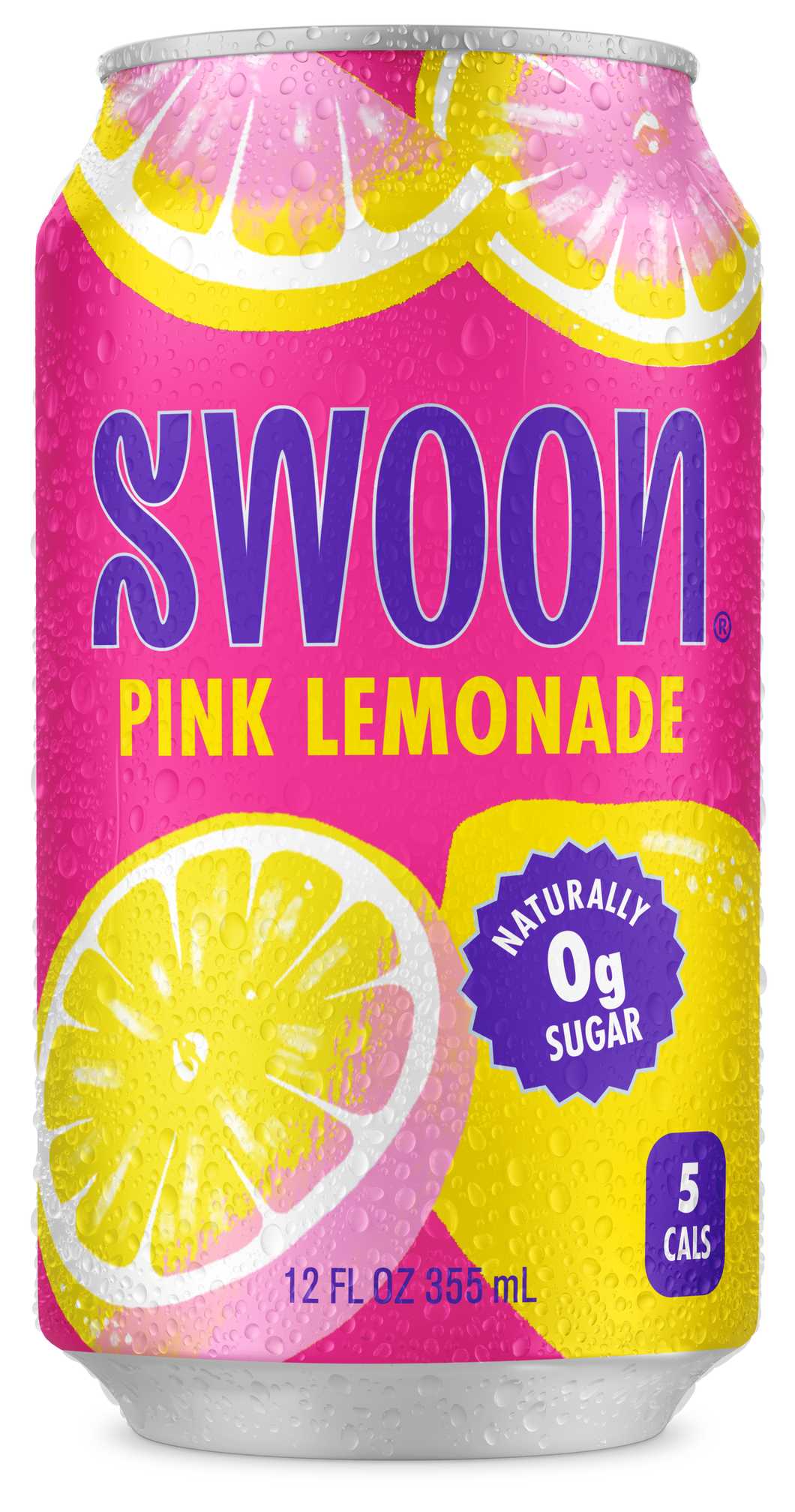 SWOON Sugar Free Lemonade, Pink Lemonade, 12oz (Pack of 12)