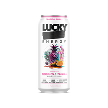 Load image into Gallery viewer, Lucky Energy Sparkling Energy Drink, Tropical Thrill, 16oz (Pack of 12)
