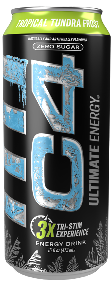 C4 Ultimate Energy Drink, Tropical Tundra Plus, 16oz (Pack of 12)