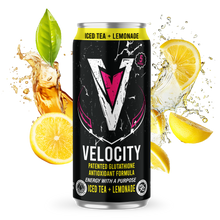 Load image into Gallery viewer, Velocity Energy Drink, Iced Tea &amp; Lemonade, 16oz (Pack of 12)
